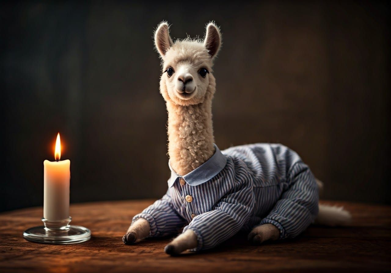 Felted Patchwork Llamas in Pyjamas Quilt Art