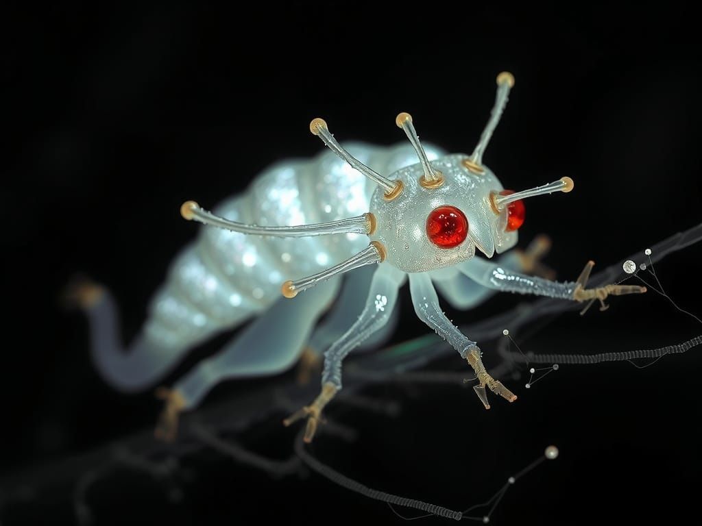 Microscopic Fungi Creature Radiates Shimmering Light