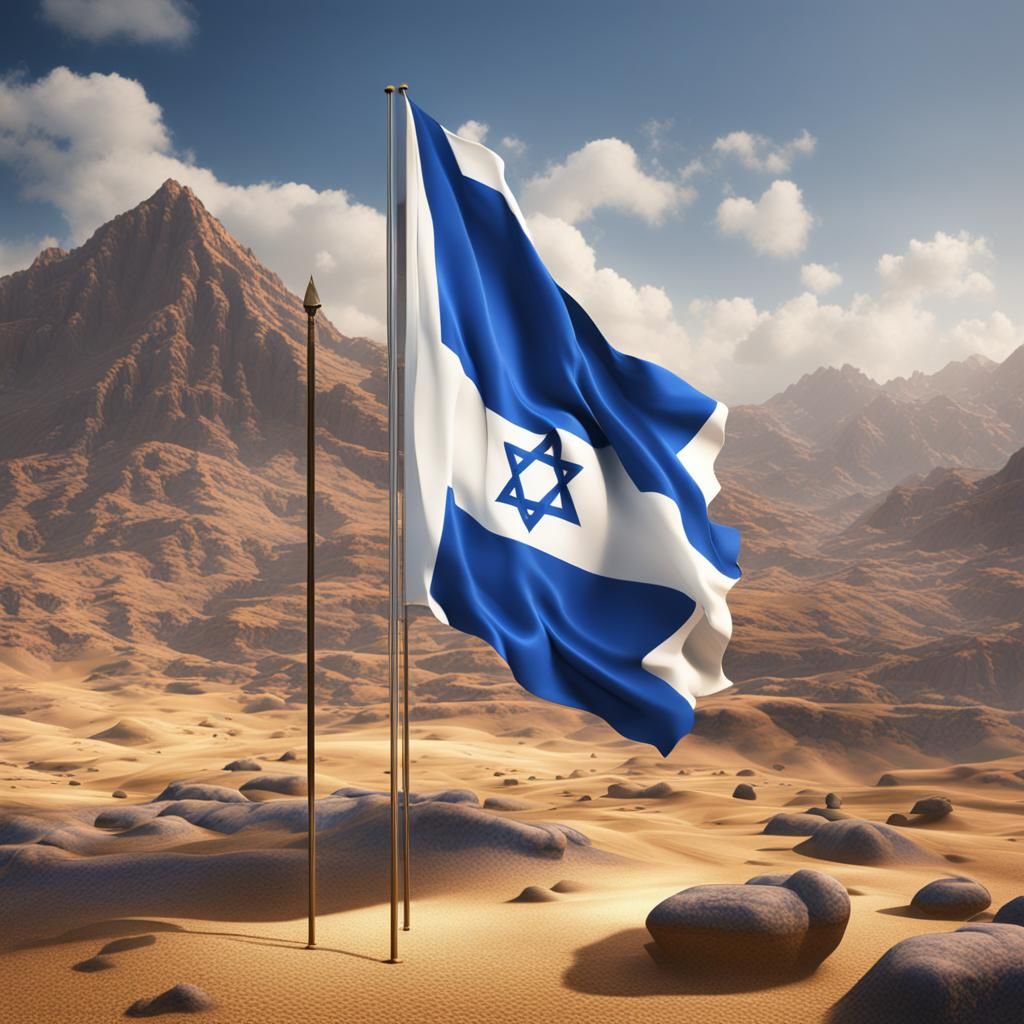 Detailed Matte Painting of Israel Flag