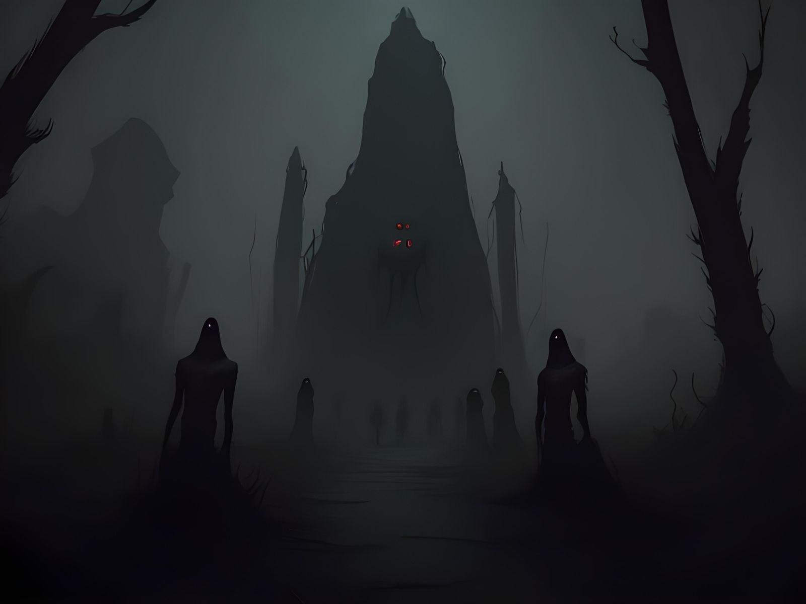 Creepy Mole People in Digital Illustration Style