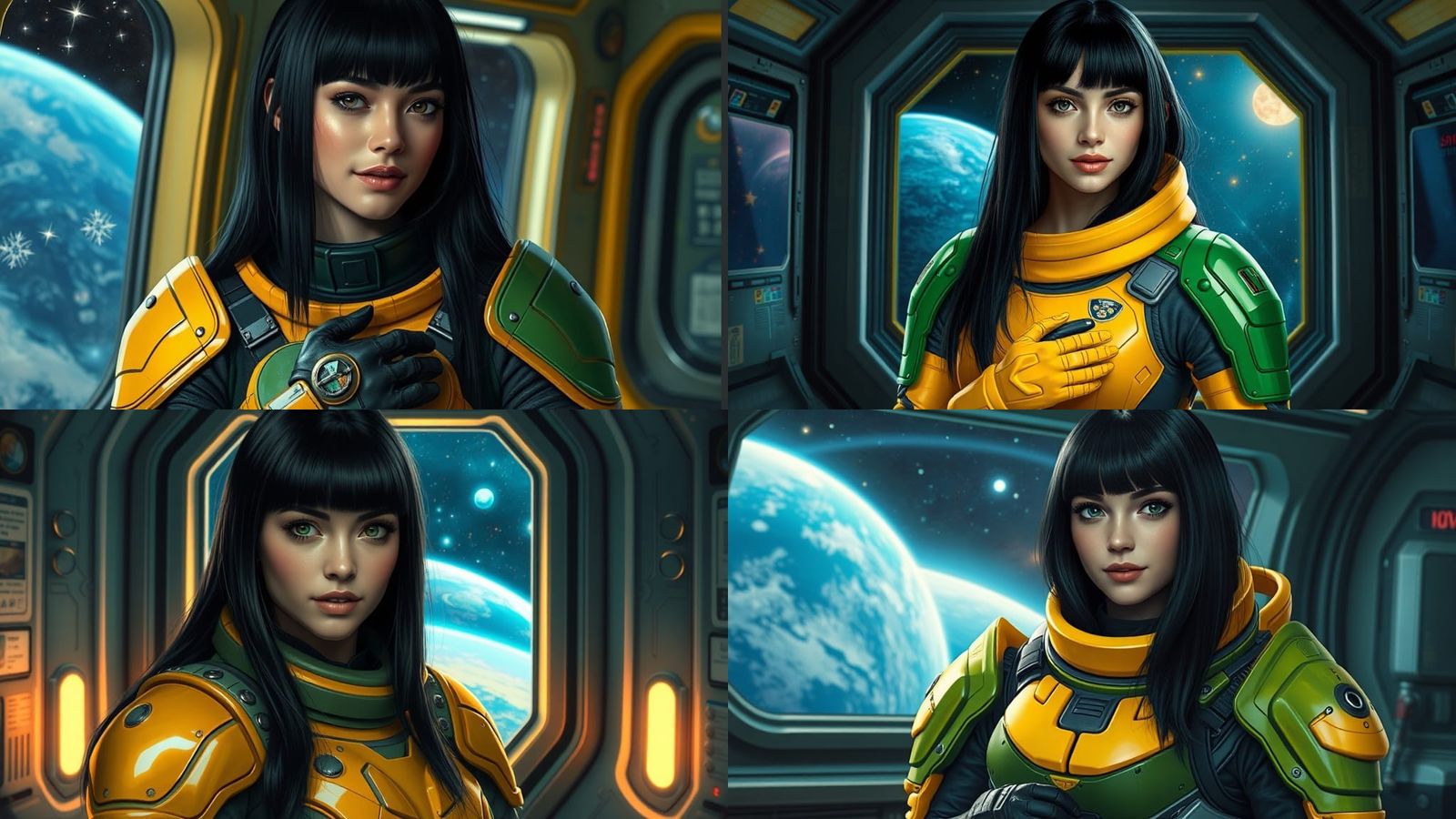 Brazilian Woman in Space Armor: Acrylic Art