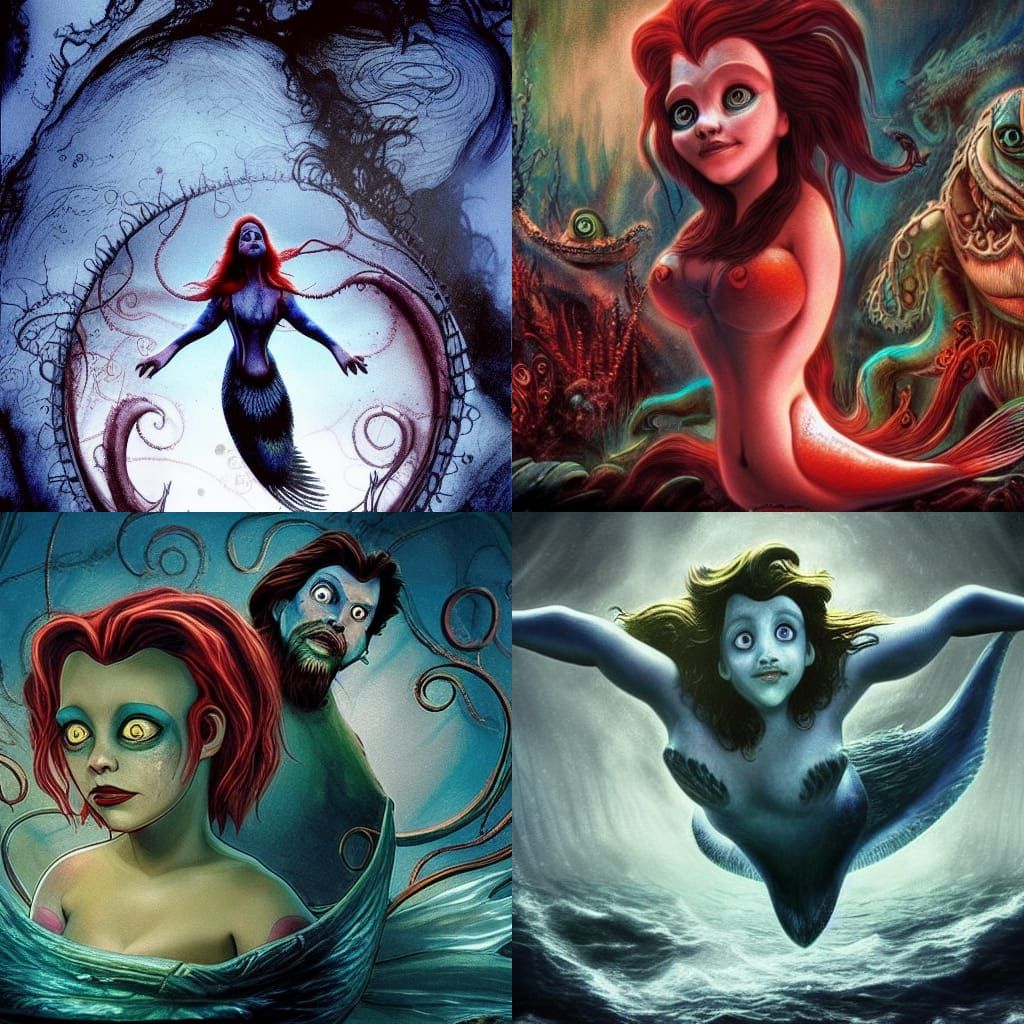Horror Remake: The Little Mermaid Concept Art