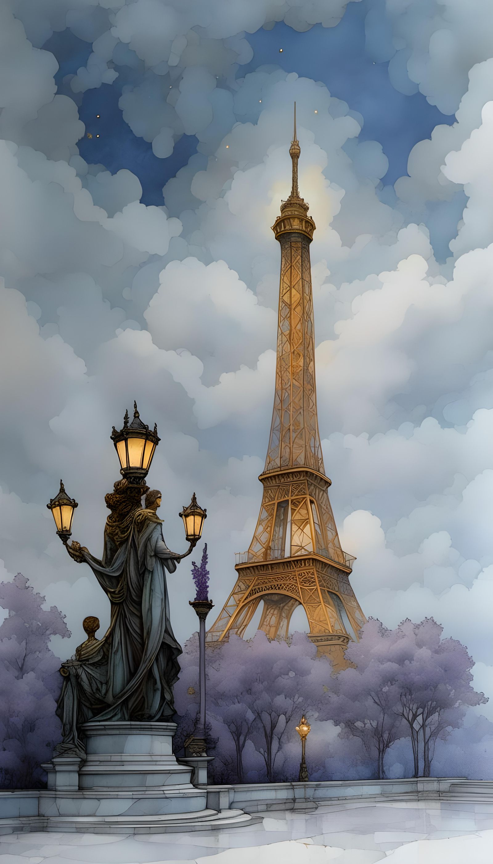 Enrachage de couleur de l'Eiffel