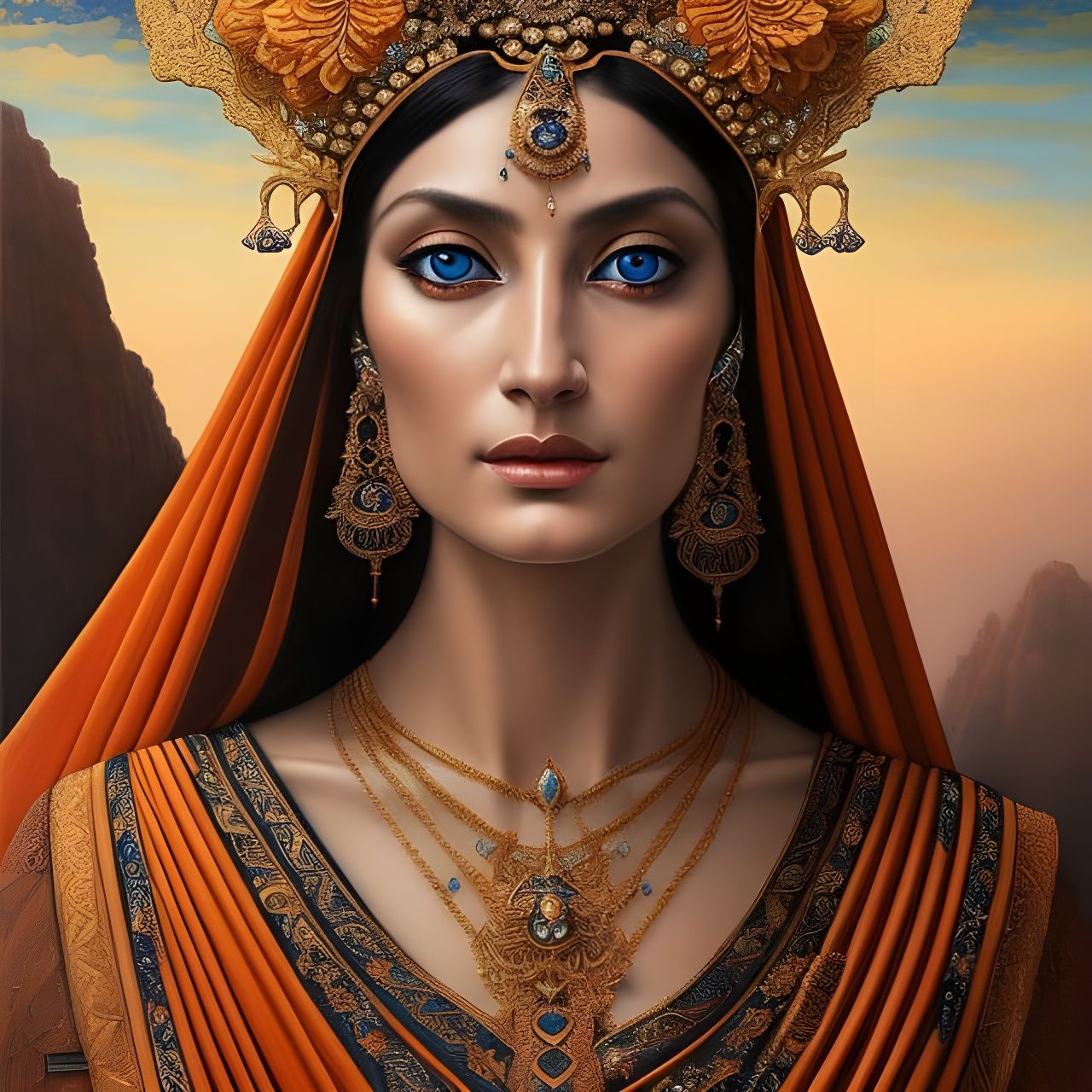 High Priestess: Detailed Matte Painting in 8K