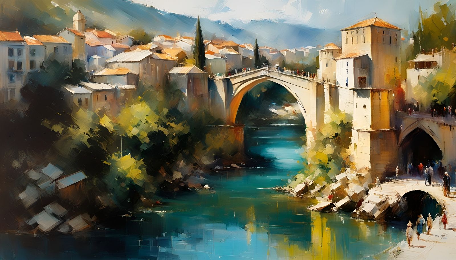 Mostar, Bosnia: Sunny Day in Fine Art Style