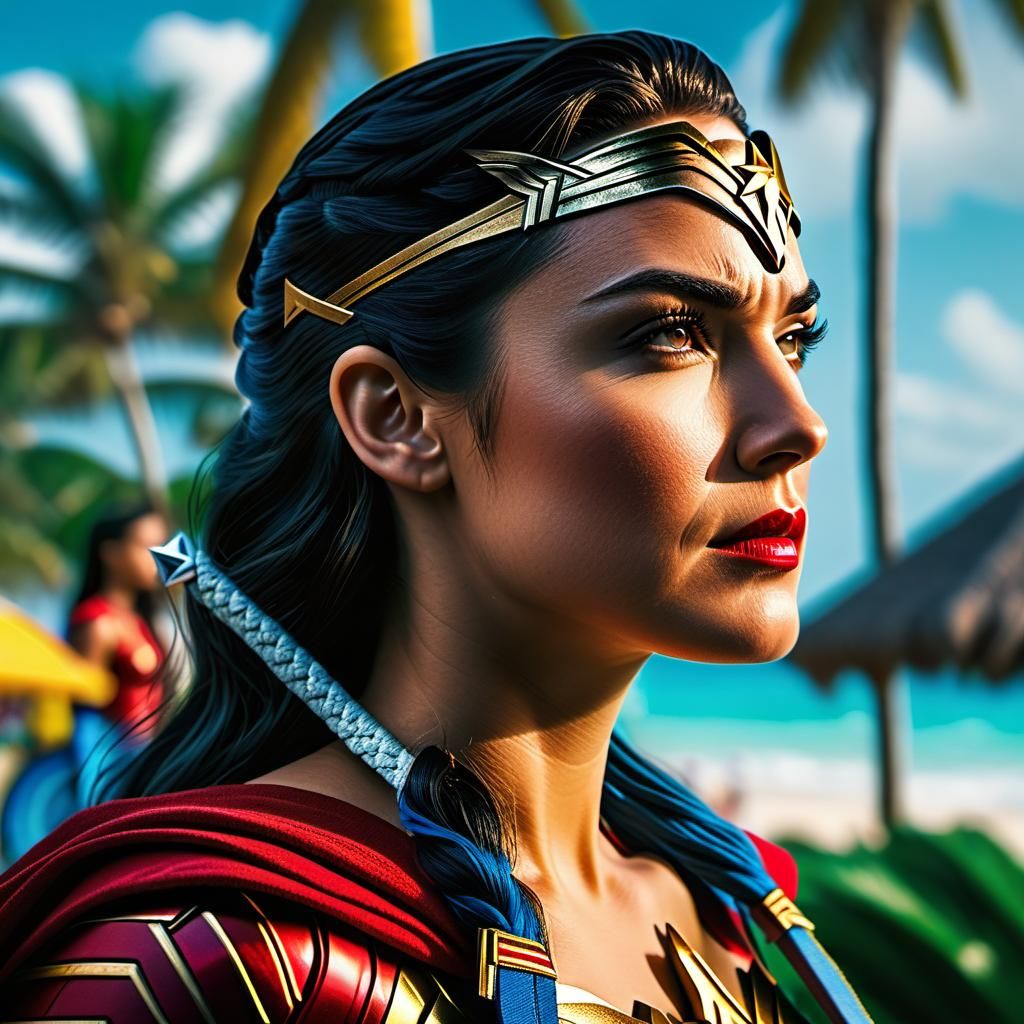 Wonder Woman's Isometric Vacation Paradise