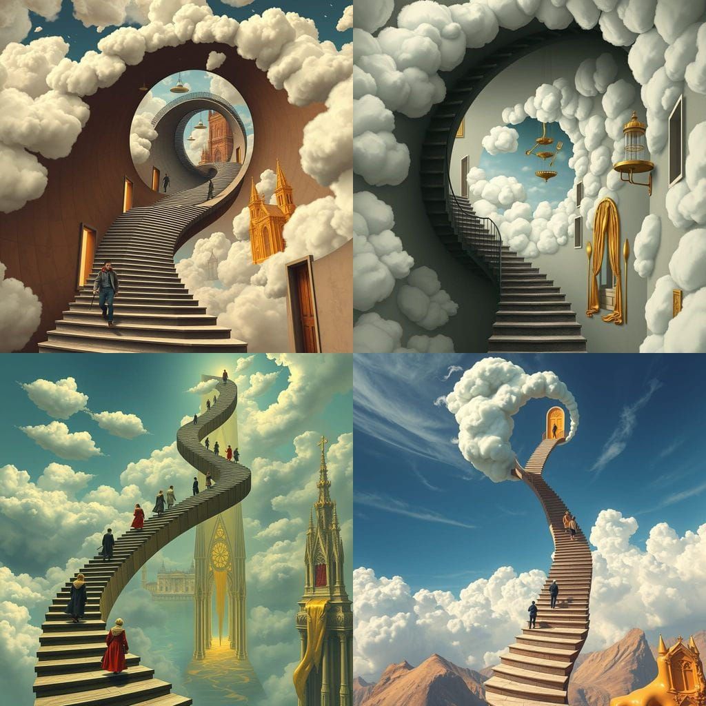 Surreal Staircase to Sky: Impossible Geometry