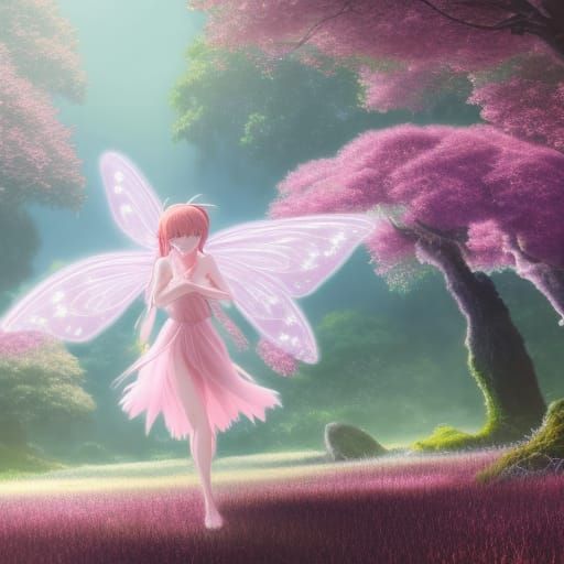 Ethereal Fairy Forest with Anime Girl: 8K Concept Art