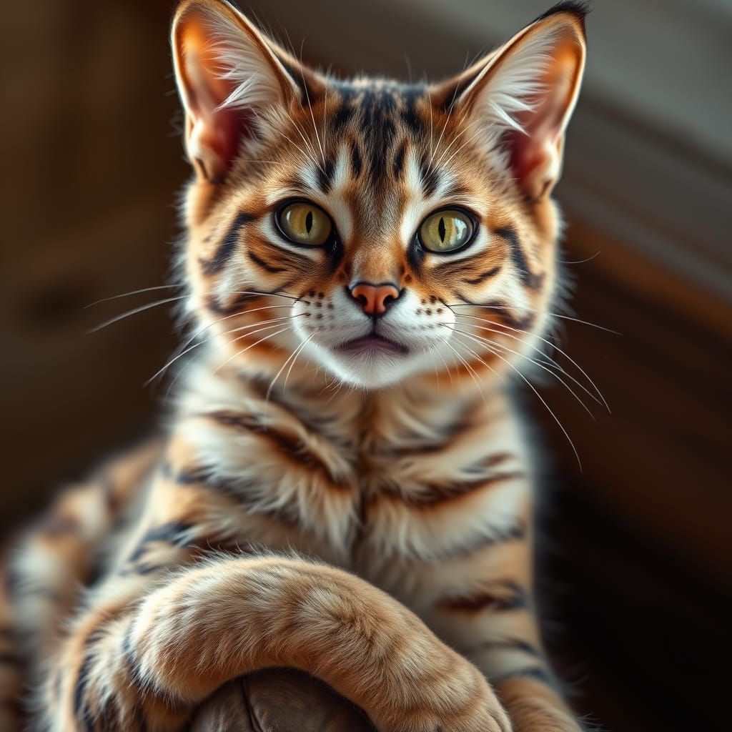 Glamorous Feline Character Portrait