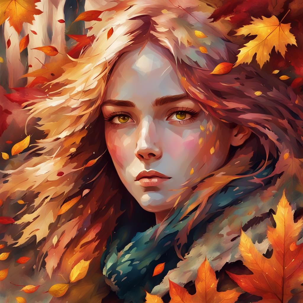 Autumnal Portrait in Digital Art Style