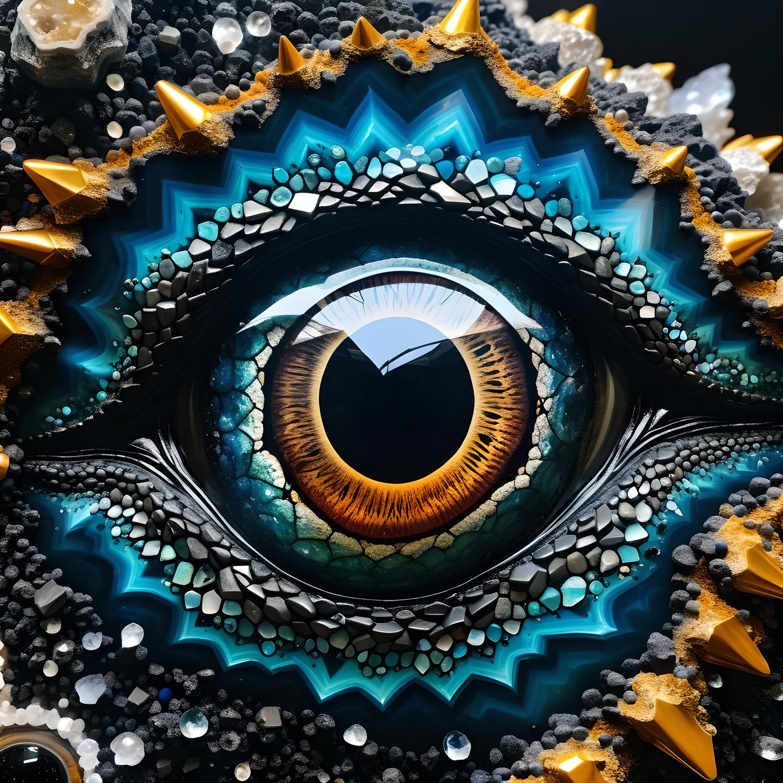 Dark Geode Dragon Eye: Hypermaximalist Close-Up