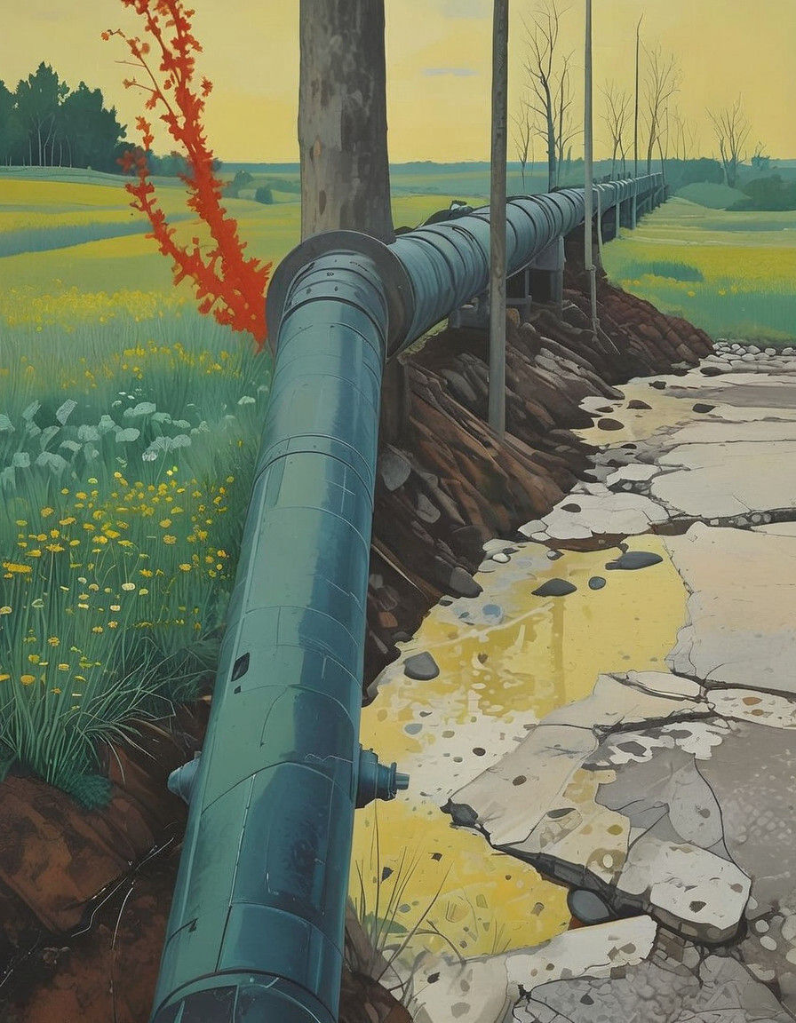 Pipeline Landscape in Vibrant Colors