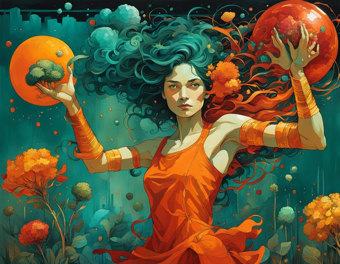 Surreal Broccoli Plant Dreamscape in Digital Art