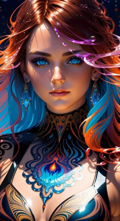 Neon Lava Bubbles in Hyperrealistic Digital Art