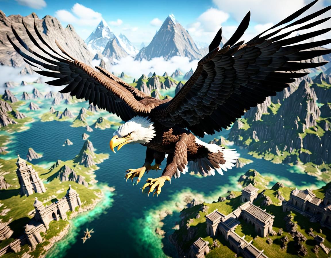 Epic Eagle Over Time-Ravaged Kingdom