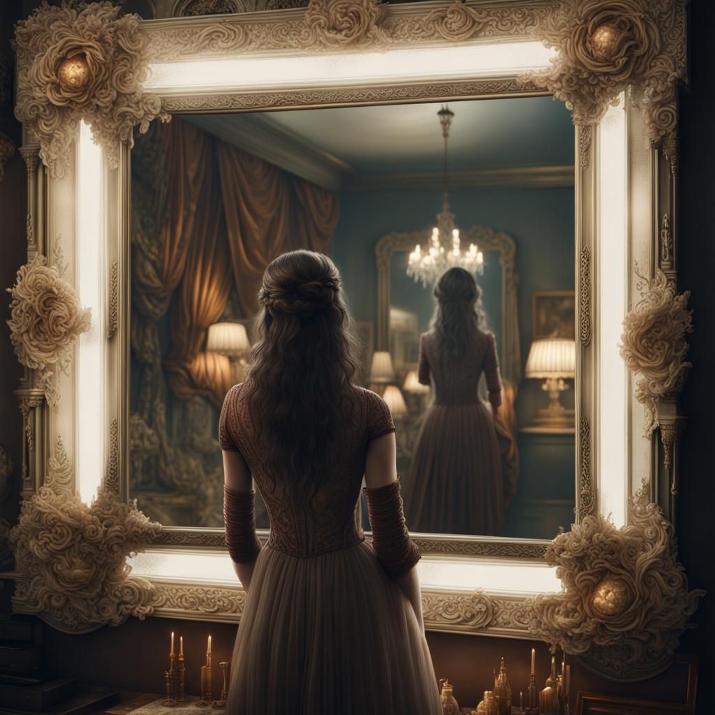 Woman in Mirror: Cinematic Digital Matte Painting