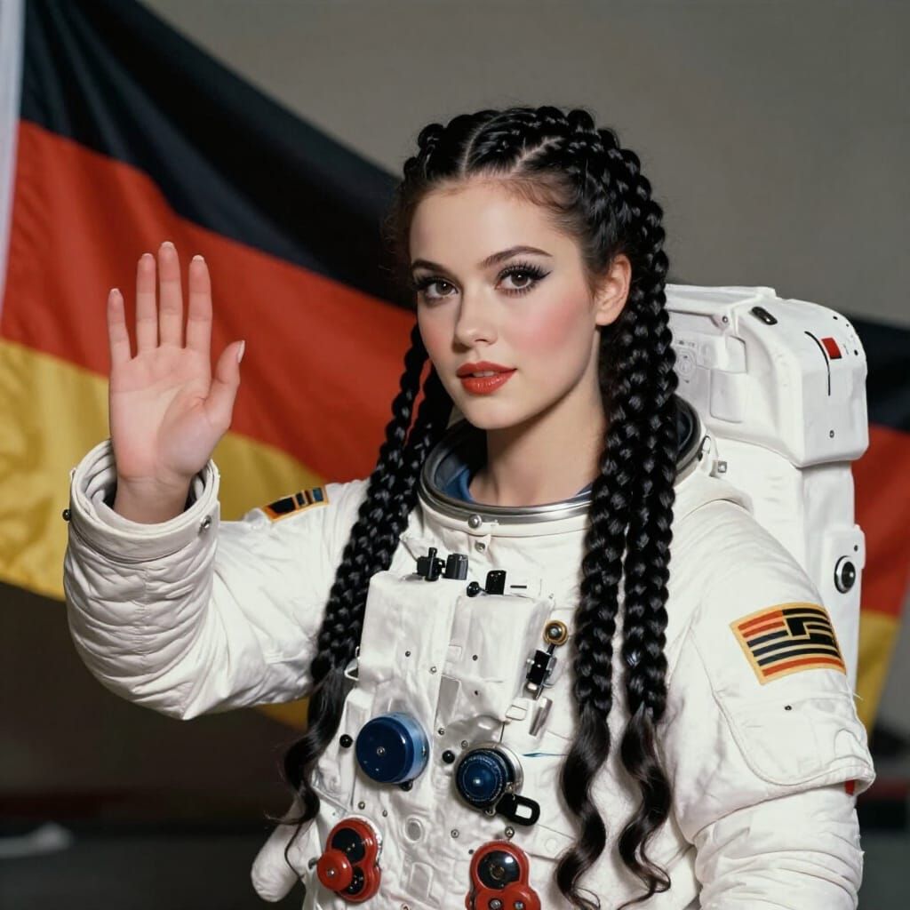 Imperial German Astronaut in Retro Futurism Style