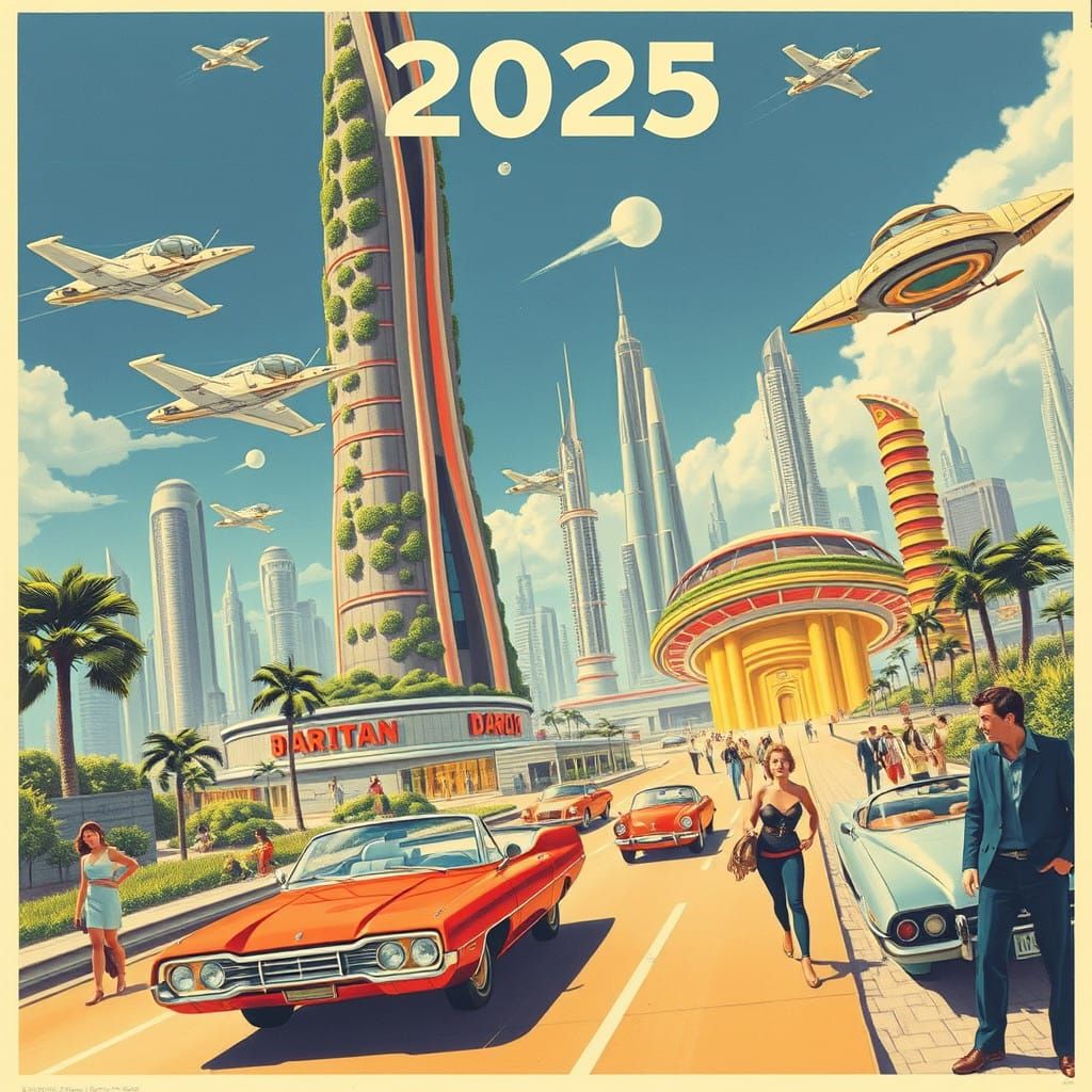 Retro-Futuristic Metropolis of 2025
