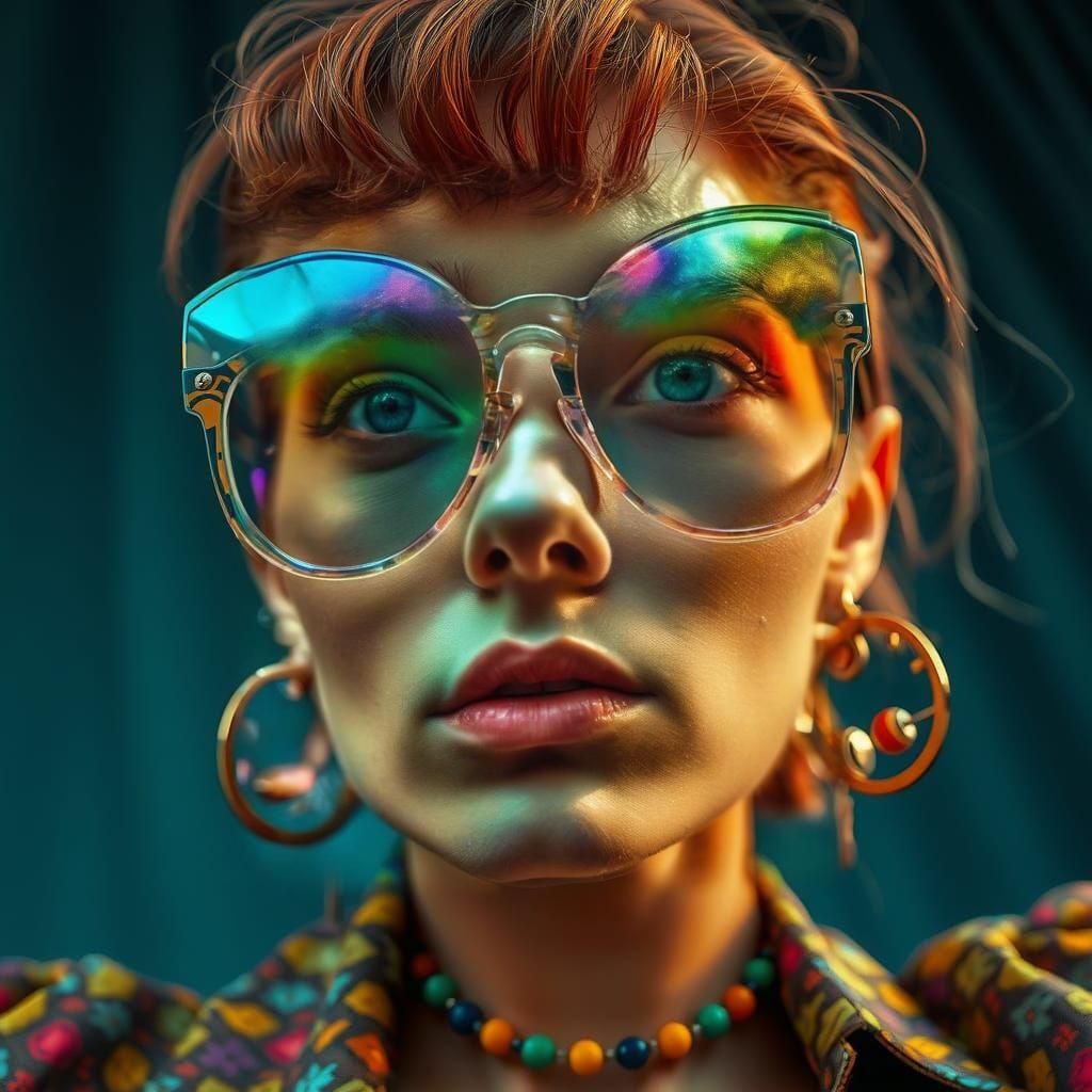 Psychedelic Fashionista Portrait in Surreal Digital Art