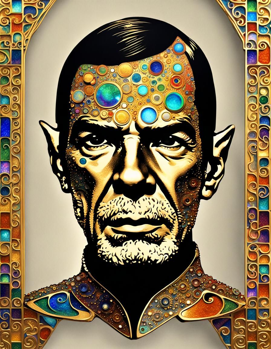 Golden Sci-Fi Art Nouveau in Klimt Style