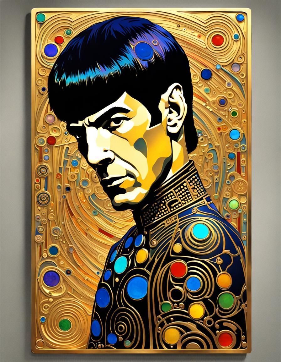 Klimt-Style Gold Rainbow Arabesques in Metal