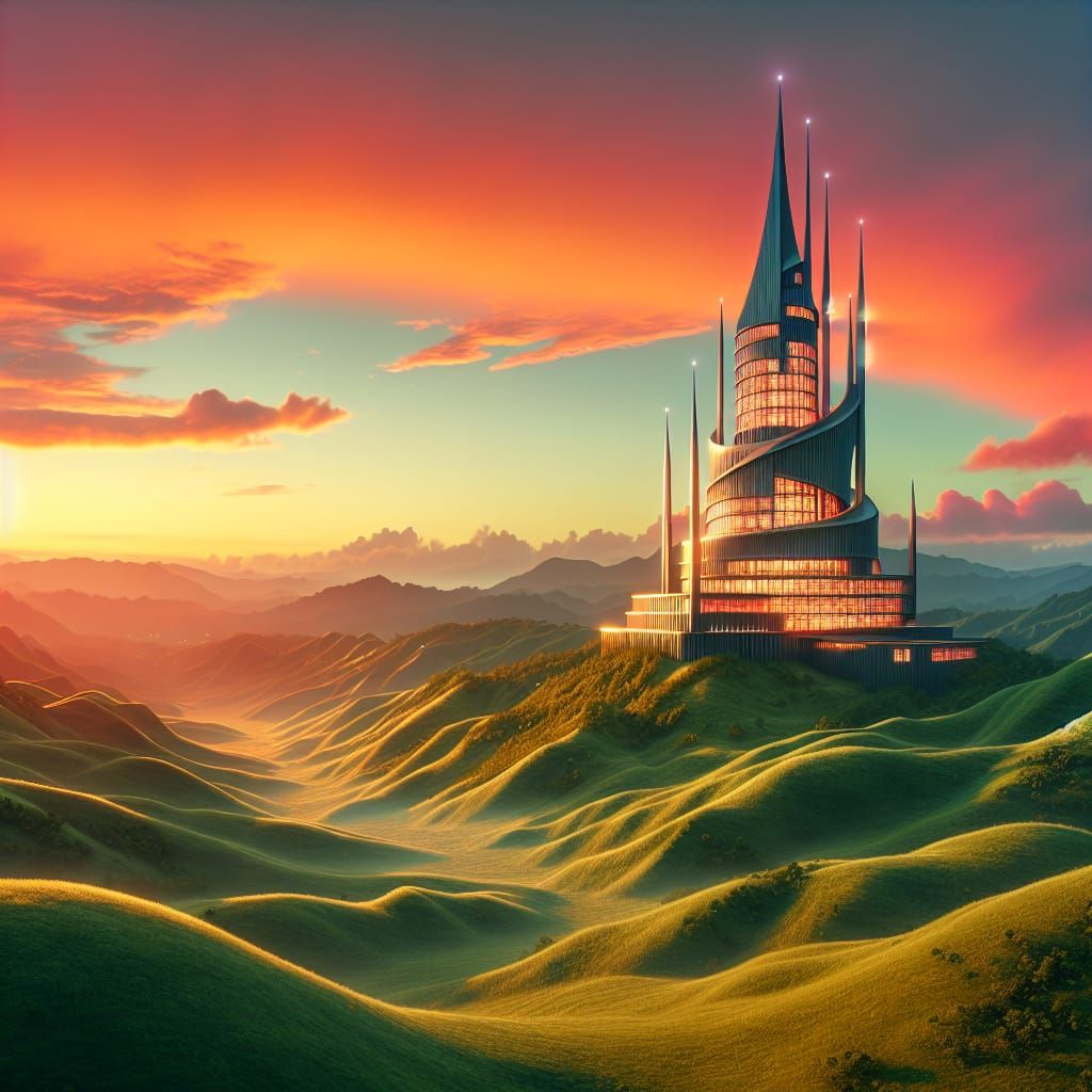 Landscape with gentle Wizard Tower.