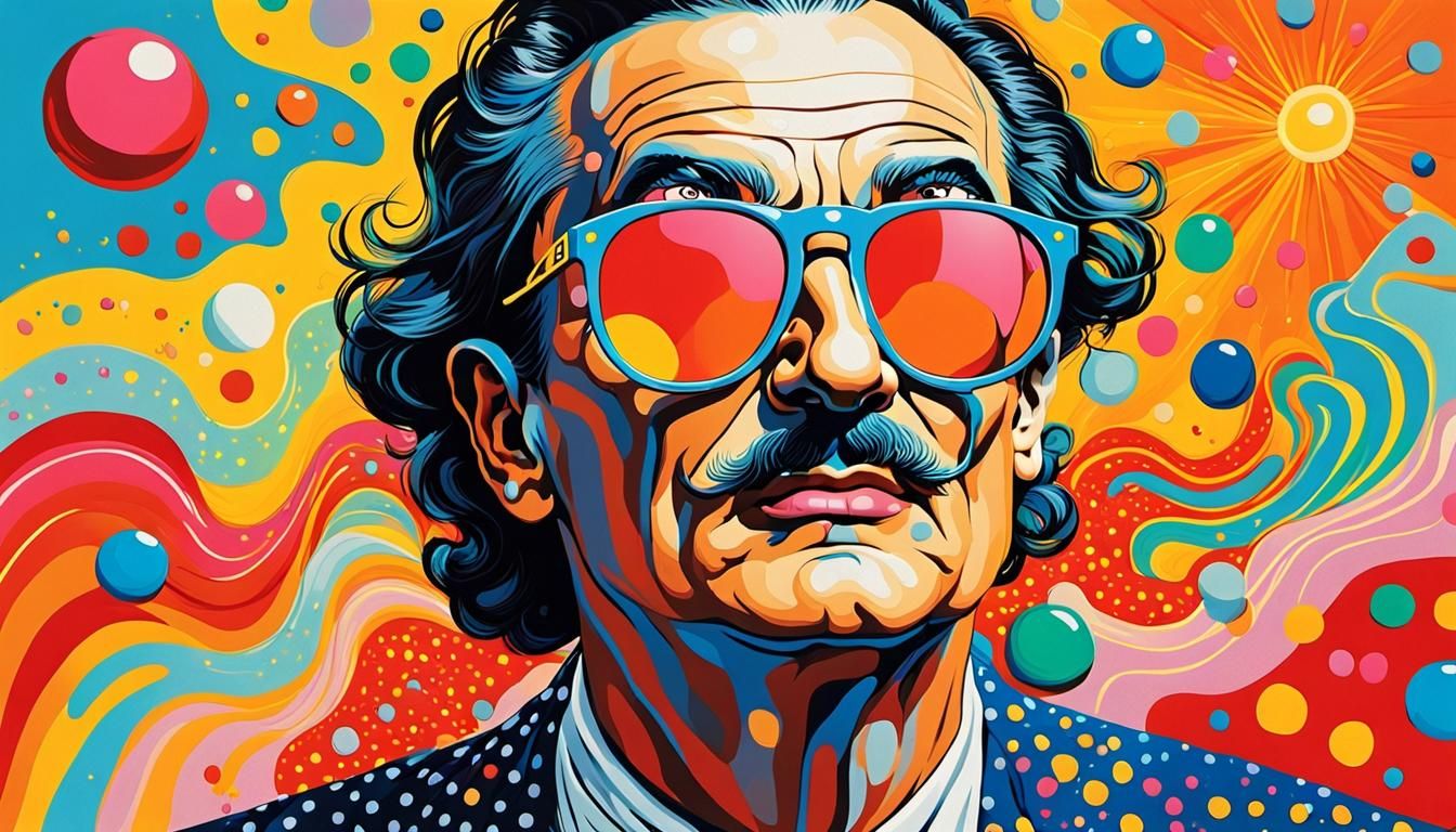 Pop Art Portrait with Sunglasses in Vibrant Colors