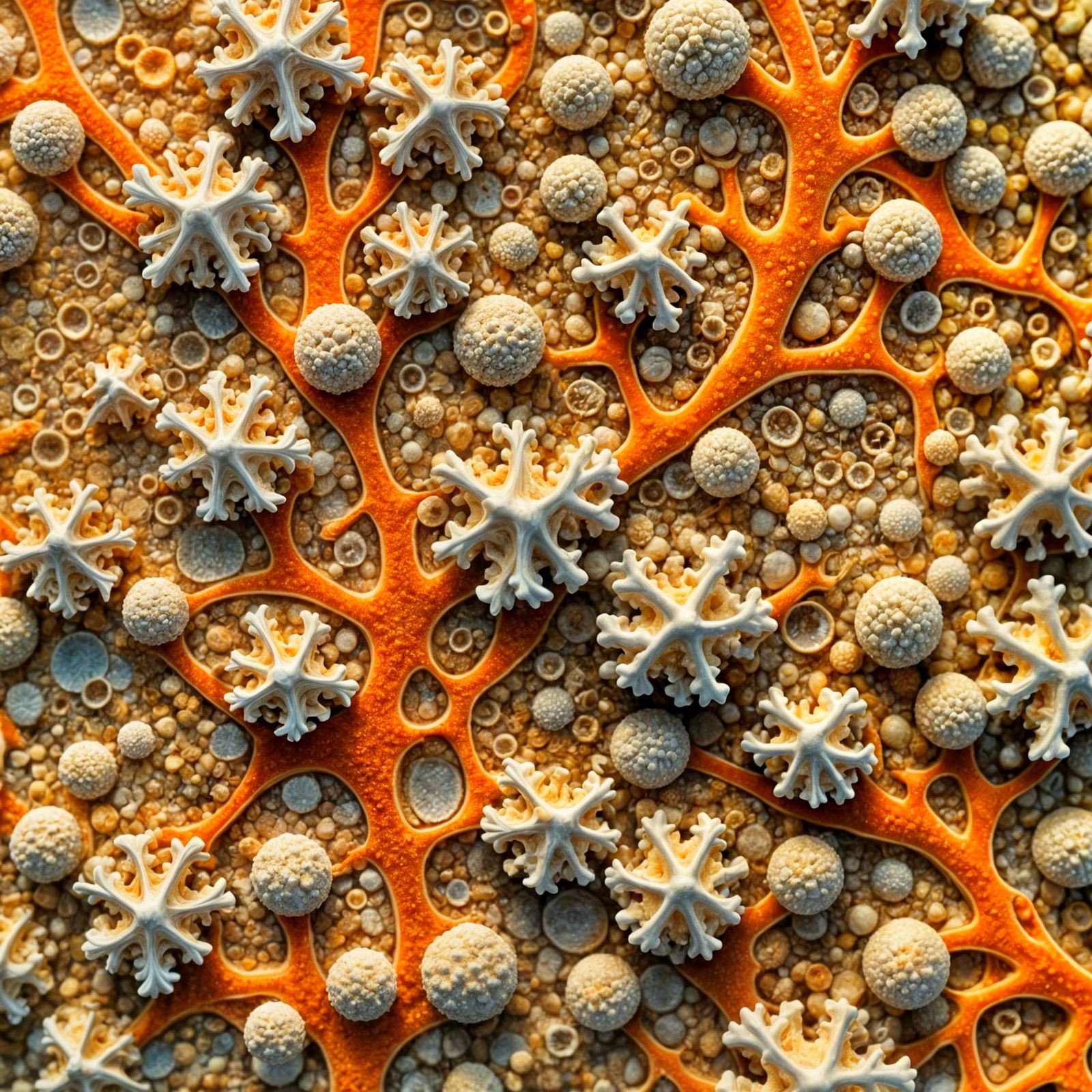 Hyperrealistic Coral Sand Macro in Cinematic Style
