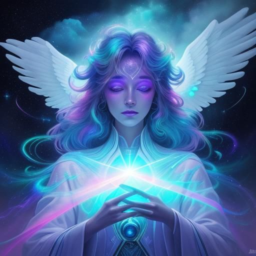 Astral Angel in Iridescent Robes