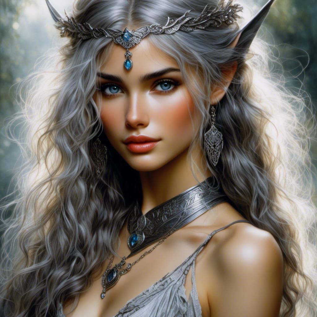 Beautiful Elf with Metallic Silver Hair