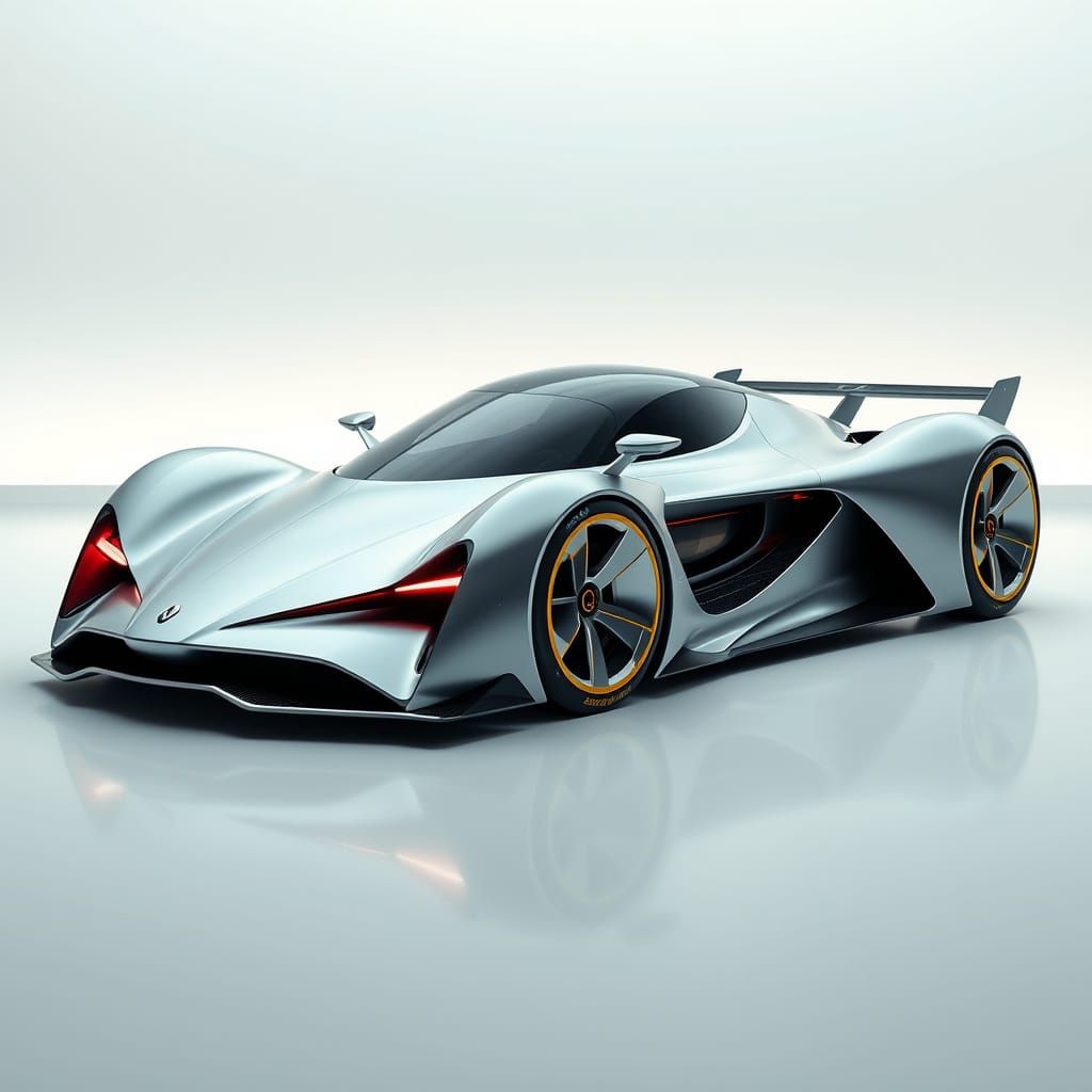 Futuristic F1 Beetle Volkswagen Hyperrealistic Studio Render