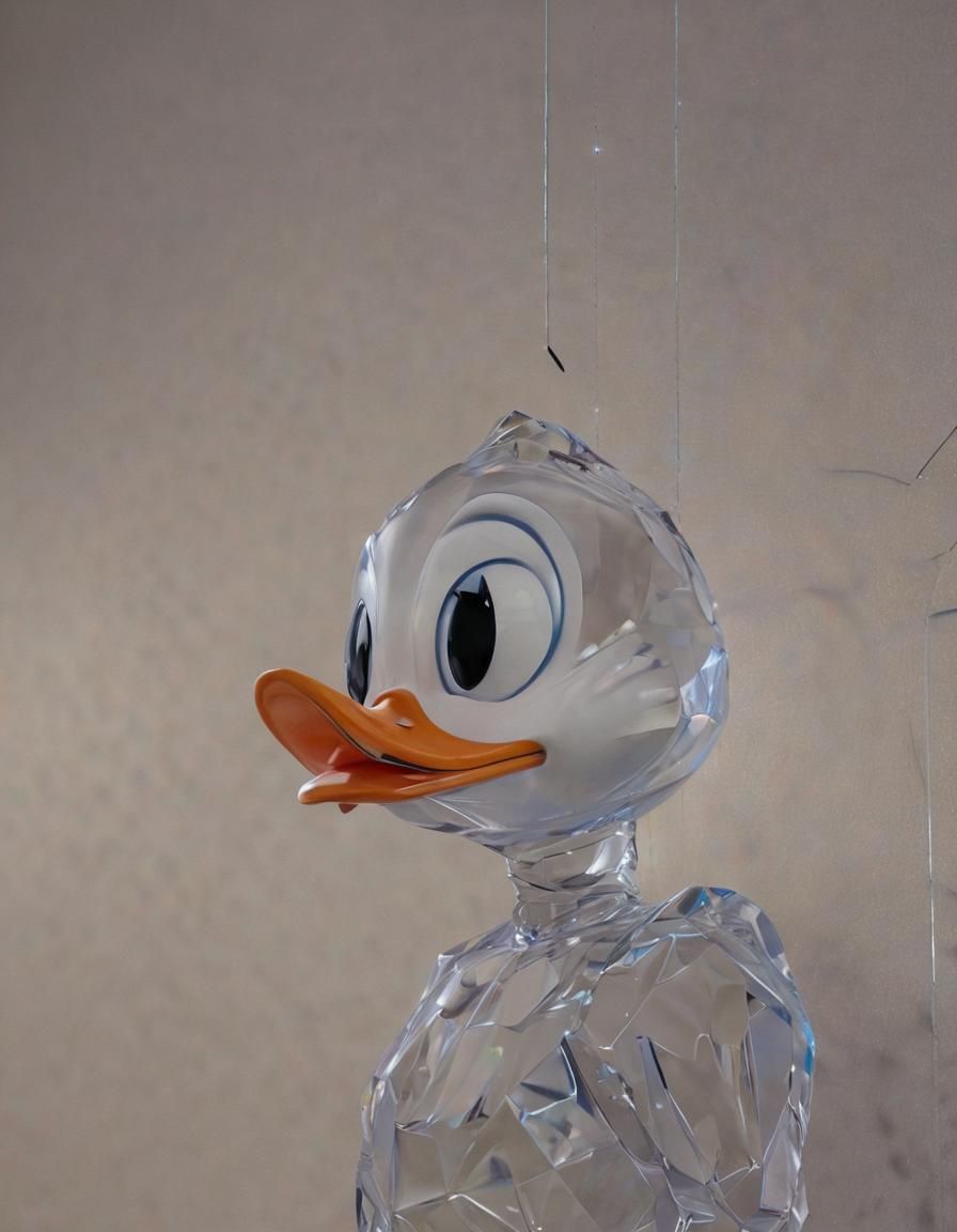 Donald Duck Sci-Fi Portrait in Glitchcore Style