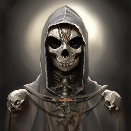 Knights Templar Skeleton Portrait in Hyperdetailed Style