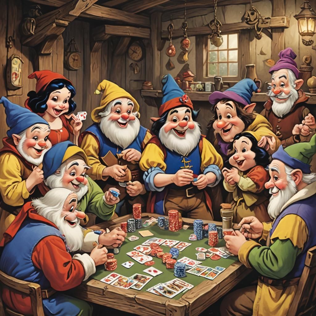 Snow White and Dwarfs Play Poker