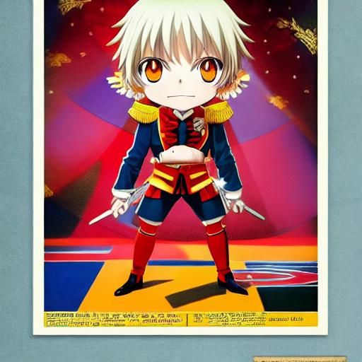 Chibi Napoleon Bonaparte in Anime Manga Style