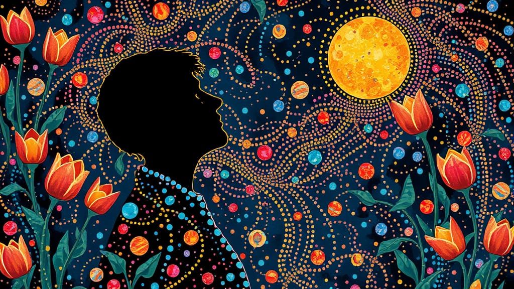 Ethereal Whispers of Opal and Tulips in Vibrant Abstraction