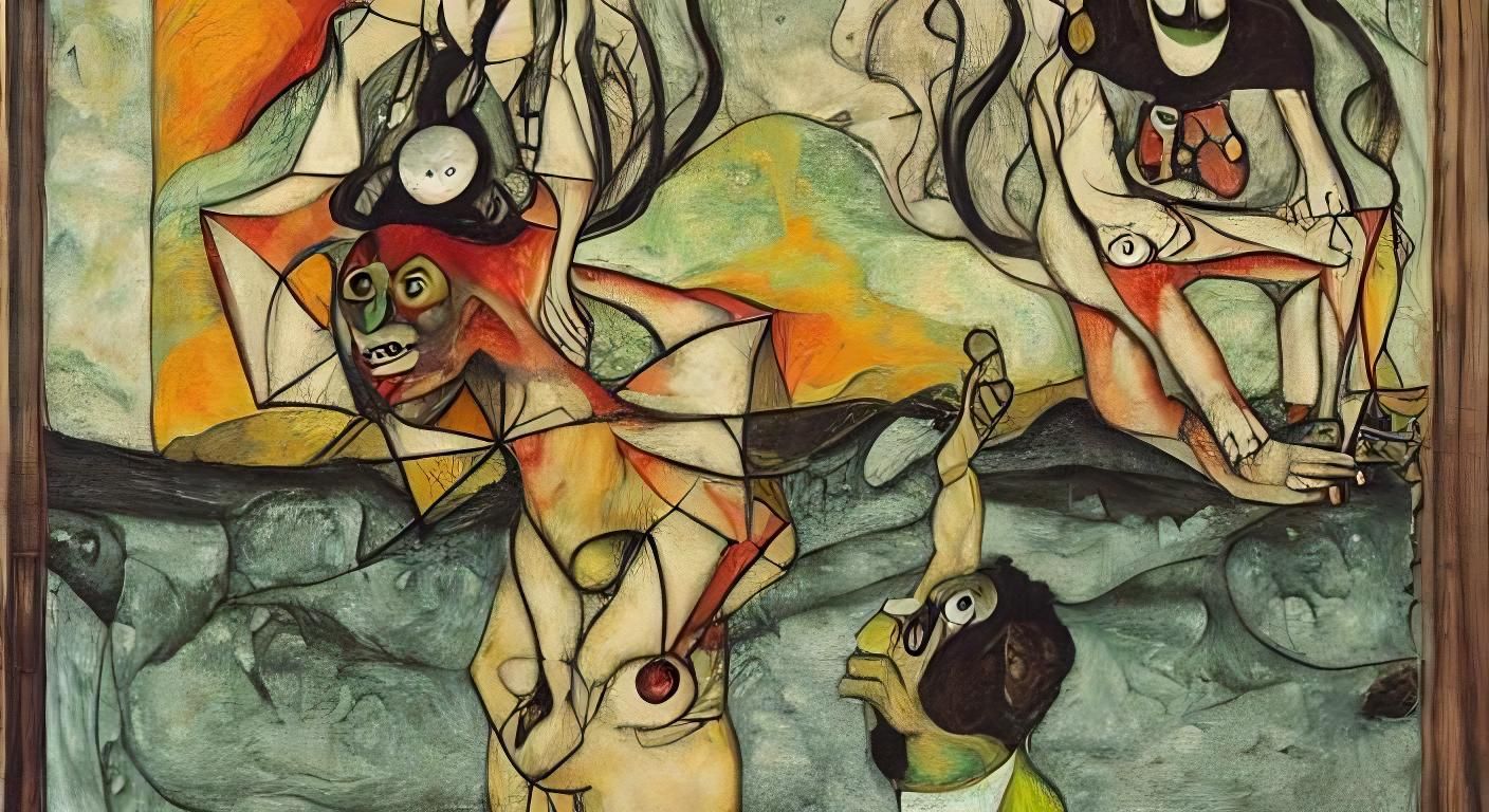 Surreal Demon Over Niagara Falls: Abstract Art