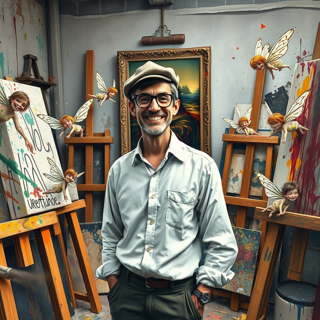 Whimsical Artist's Studio in Vibrant Colors