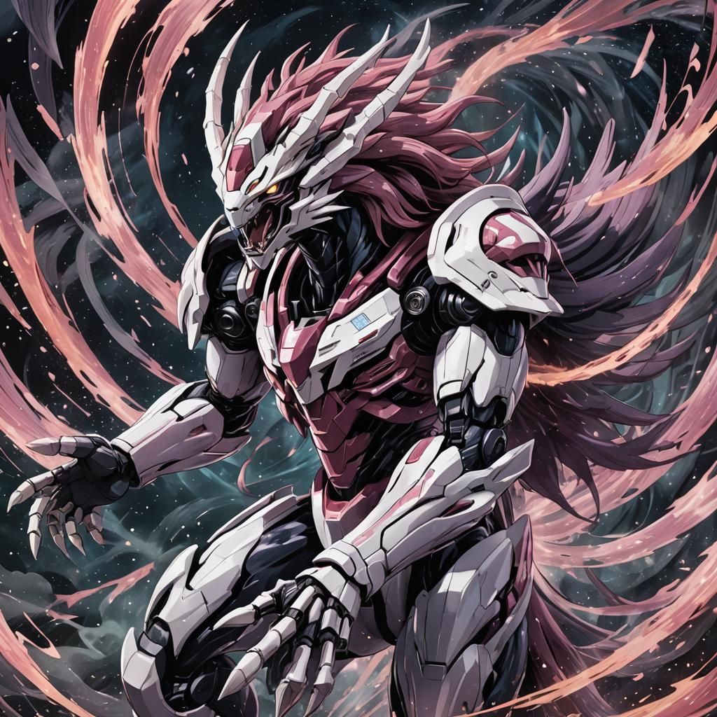 Palkia Emerges from Vortex in Manga Style