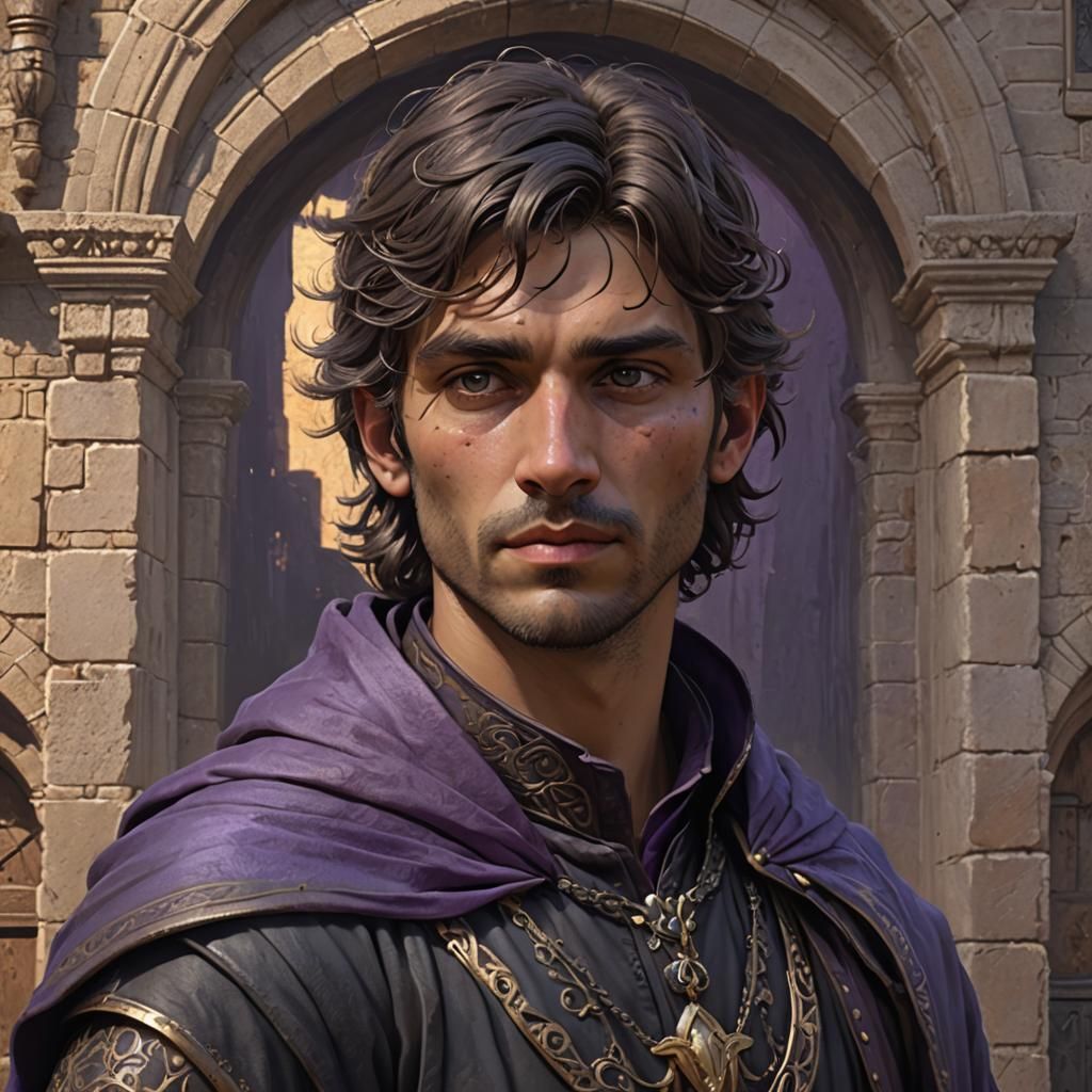 Medieval Italy Child Portrait in Dark Fantasy Style