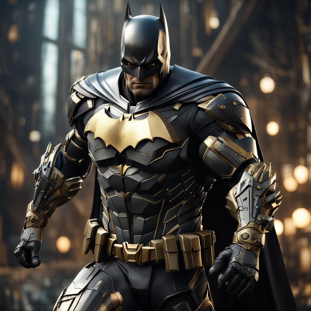 Batman in Armored Suit, Photorealistic Concept Art