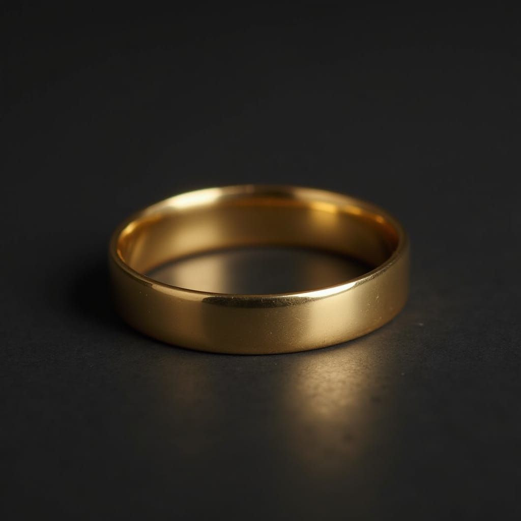 Luxurious 18k Yellow Gold Wedding Band in Ultra-Realistic Ma...