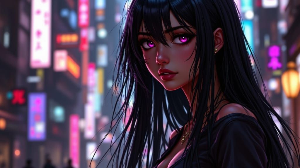 City Portrait in Dynamic Lighting, Splash Art Style