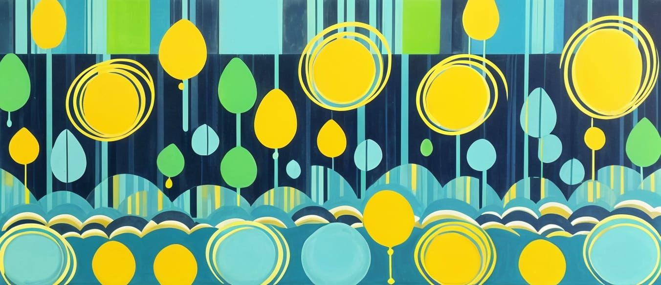 Abstract Colorfield Painting with Horizontal Stripes