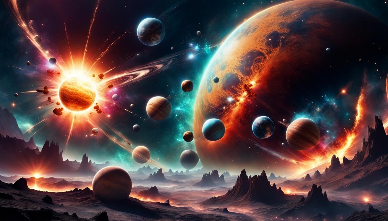 Cosmic Explosion: Planets and Stars in Space