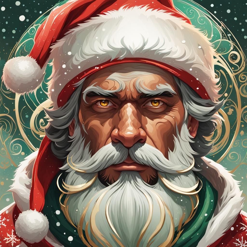 Festive Polar Bear in Christmas Portrait