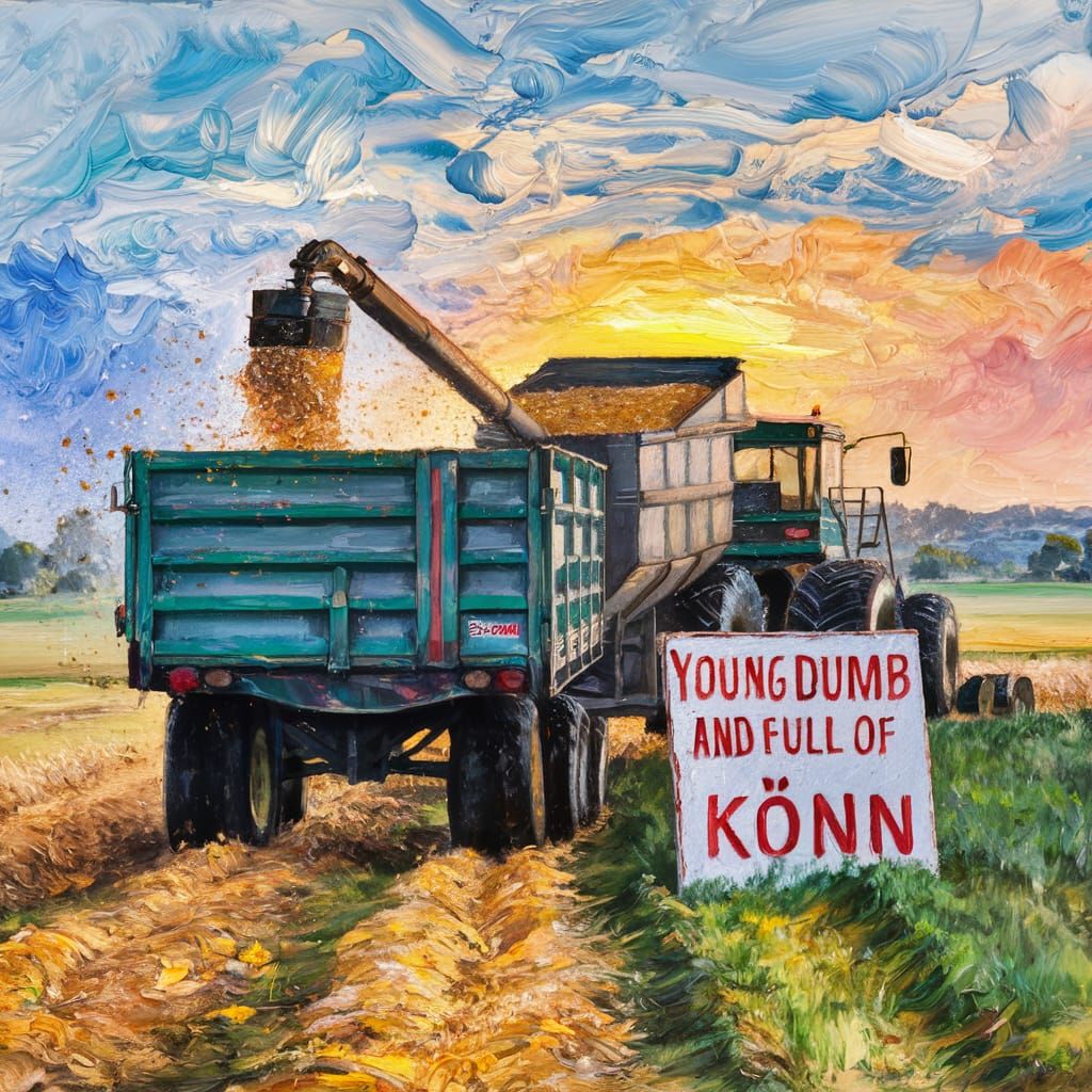 Epic Farming Scene in Gouache Style