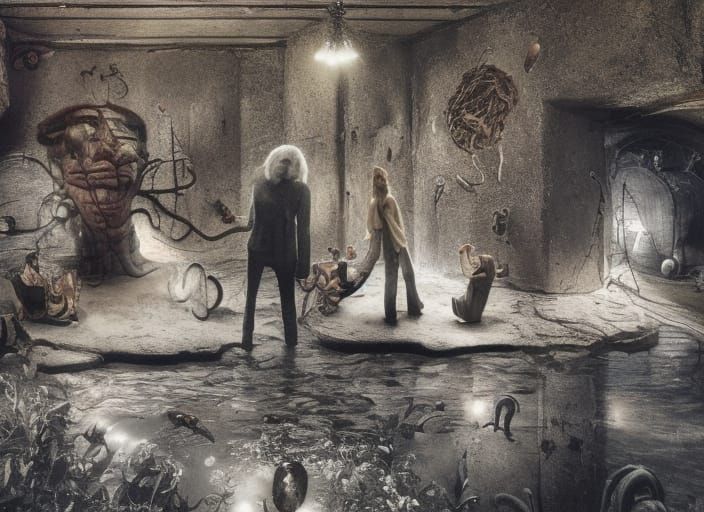 Detailed Surreal Insectoid Figure in Stop-Motion Style