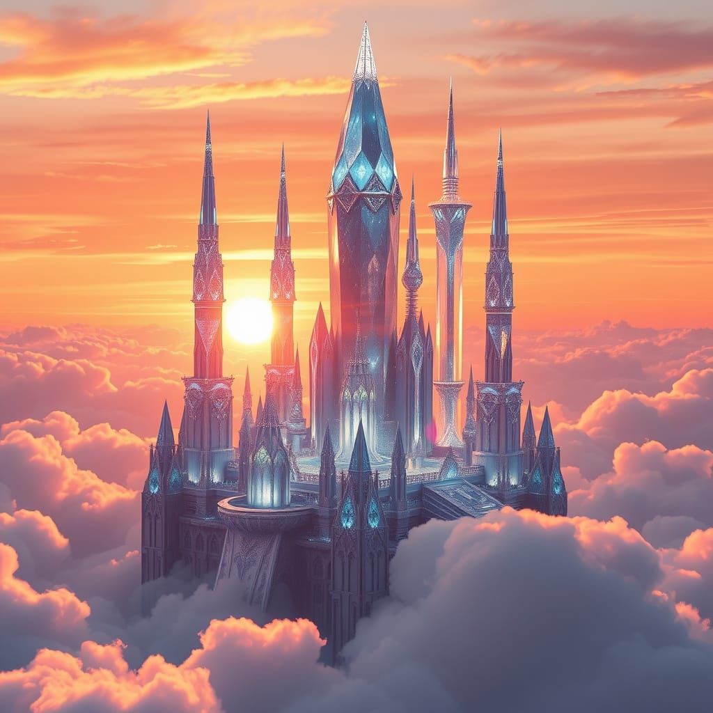 Crystal City Radiates Glory at Sunset