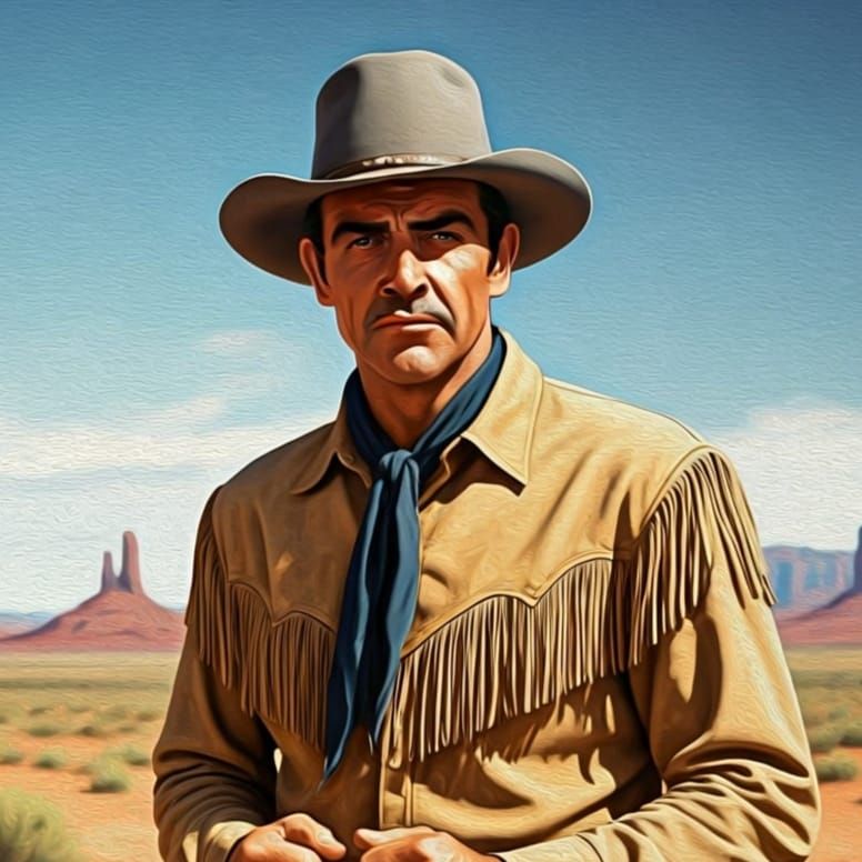 Sean Connery as Cowboy in Pulp Magazine Style